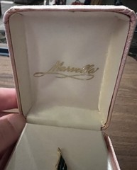 VTG Marvella Estate Hummingbird Brooch Pin Gold Tone Rhinestone Enamel w/ Box