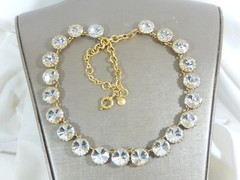 J CREW ANNA WINTOUR NECKLACE GEORGIAN COLLET RIVERIE RIVOLI CRYSTAL BRULEE VTG