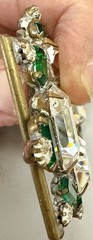 Vintage Art Deco Czech Emerald Cut Rhinestone Factory Prototype Brass 1930s
