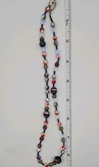 Vintage Artisanal Glass Bead Necklace Iridescent Crystal Boho Toggle Clasp