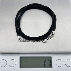 Vintage Sterling Silver 925 Black Corded Necklace 17.5″-18.5″