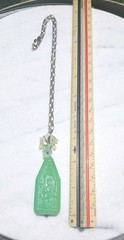 SALE! VINTAGE EGYPTIAN REVIVAL GLASS PENDANT URANIUM FLOWER NECKLACE ARTISAN