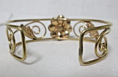 Vintage Barclay 1/20 12k Gold Filled Flower Cuff Bracelet 6 1/2″