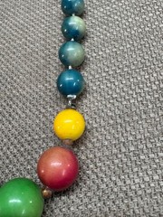 Colorful Necklace Vintage Wood or Plastic Beaded Vintage see pics 14″