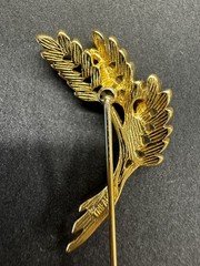Vintage Crown signed Trifari Wheat Stick Pin – Gold Tone Lapel Pin.