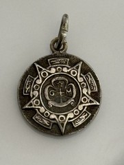Vintage Sterling Silver Guias de Mexico Girl Guide Scouts Round Pendant Charm