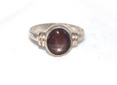 Sterling Silver Ring 6.5 US Size Real Natural Red 6 Rays Star Ruby Gemstone