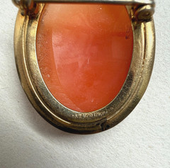 Cameo Pin Pendant, Good Condition, 12k GF, A&Z Brand, Vintage, Left Facing