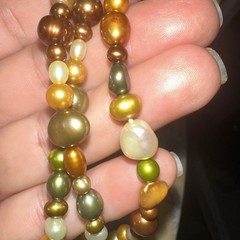Vintage 70″ Earth-Tone Freshwater Baroque Pearl Opera Length Necklace No Clasp