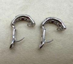 Roberto Coin 18 Karat White Gold 0.24ctw Diamond Hoops