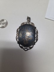 Vintage Large Sterling Silver Siam Niello Dancer Pendant No Chain 2.5 Inches