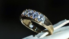 10k yellow gold ring 1.00ct natural tanzanite size 6 band vintage 2.15gr N3511