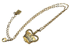 Vintage Maximal Art John Wind Crown Locket Necklace Gold Tone Signed 16″-18″