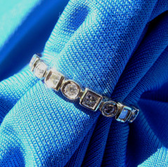 Original EARTH MINED DIAMOND Deco Wedding Band SOLID 14K GOLD Anniversary Ring 7