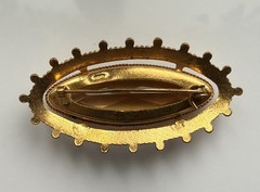 Vintage Soviet gold-plated yellow brooch pin
