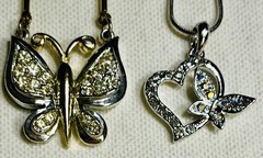 7-Pc Mixed Vintage Butterfly Lot Necklaces Earrings Anklet Butterflies Set
