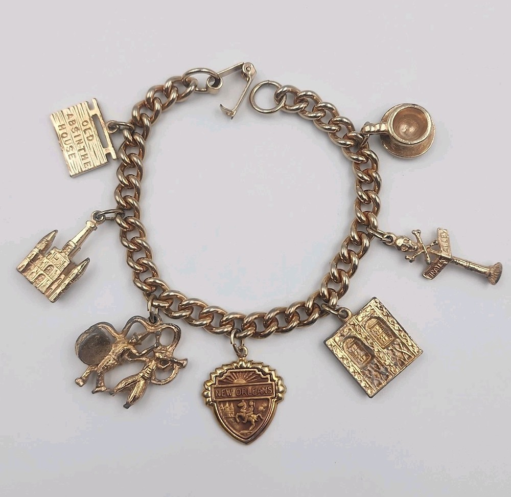Charm Bracelet New Orleans Old Absinthe House Pirates Alley 7 In Vintage