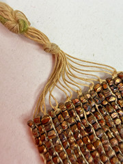 Vintage Necklace Belt Glass Seed Bead Pine Tree Pattern Art Deco Antique 36 in