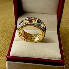 Vintage 1.51ctw Rose Cut Diamond Gemstone Silver Gorgeous Eternity Ring SZ-10USA