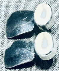 Modernist Signed Sterling And Faux Pearl Drop Post Earrings Taxco Mexico 13 G