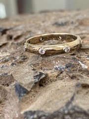 925 Sterling Silver China Hidalgo CZ Gold Toned Eternity Band