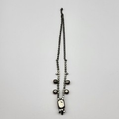 Stunning Vintage Rhinestone Necklace Pink Blue stones unsigned estate pinup