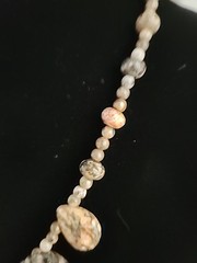Vintage JTV Leopard Jasper Semi Precious Gemstone Bead Necklace Fishhook Clasp