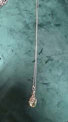 Beautiful vintage silver-plated metal necklace with twisted moonstone