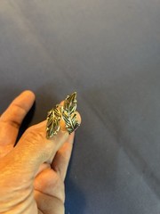 Vintage sterling silver feathers by pass ring nice open work & stamping Mexico