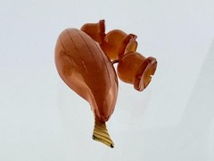 Vintage Russian Amber Factory Lily Of The Valley Amber Pin Brooch DAMAGED