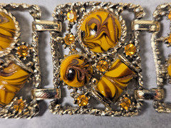 Vintage Mid Century SELRO/SELINI Costume Jewelry Set Bracelet & Earrings