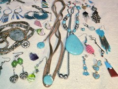 50 Pc Southwest Jewelry Turquoise Amethyst Labradorite Larimar Rhodonite Jasper