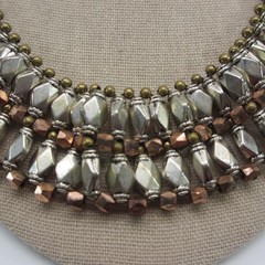 Vintage Cleopatra Necklace Egyptian Revival Mixed Metals Nakamol Collar 18 Inch