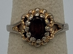 14KT GE ESPO Ring Purple Oval Stone Gold Tone Womens 4.75