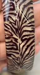 Vintage 80s Chunky Lucite Bangle Bracelet Glitter Asymmetrical Animal Print 8.5