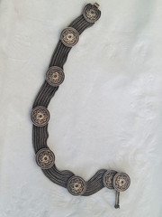Circa 1800 Victorian Trombone Clasp Silver 7″ Antique Multi Chain Bracelet