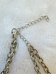 Vtg CHUNKY 90s 80s multitone Brutalist Textured Metal Modernist Necklace Unique