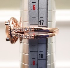 Champagne topaz ring oval halo DMQ CZ rose gold clad sterling silver 925 QVC Sz7