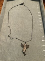 THOMAS MANN Techno Romantic Mixed Metals Winged Shadowbox Pendant Chain Necklace