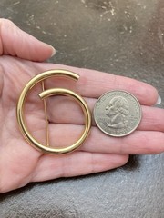 Estate Vintage 1 5/8″ PBD 14K Polished Yellow Gold Circle Spiral Pin/Brooch 4.5g