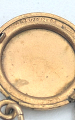 Vintage Gold Filled Locket Pendant Round Etched Photo Charm A Z 1/20 12K GF