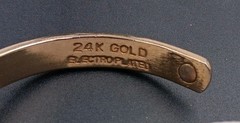 Silver And Gold 24K Electro Plated Bracelet Vintage Retro Electroplated Cuff