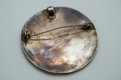 Vintage Sterling Silver Mexico Abalone Brooch 4.5cm JB6