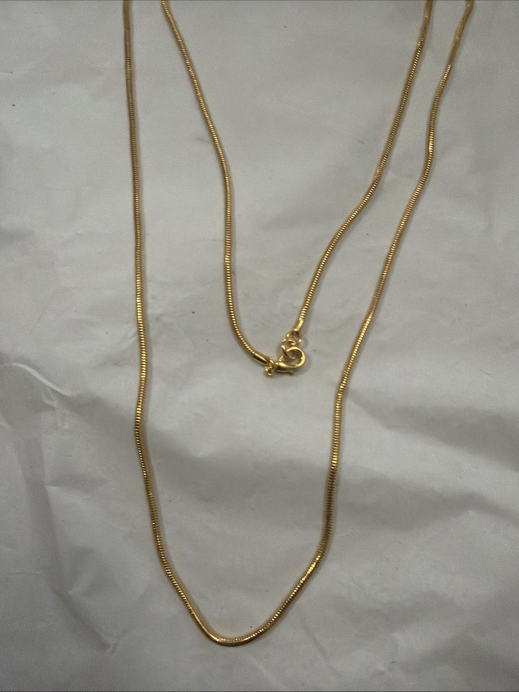 Vintage New 14k Gold Plated 36” Mesh Snake Chain Rich Finish Awesome
