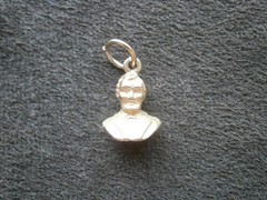 Abraham Lincoln Bust Vintage Solid Goldtone Bracelet Charm Pendant 3.1g