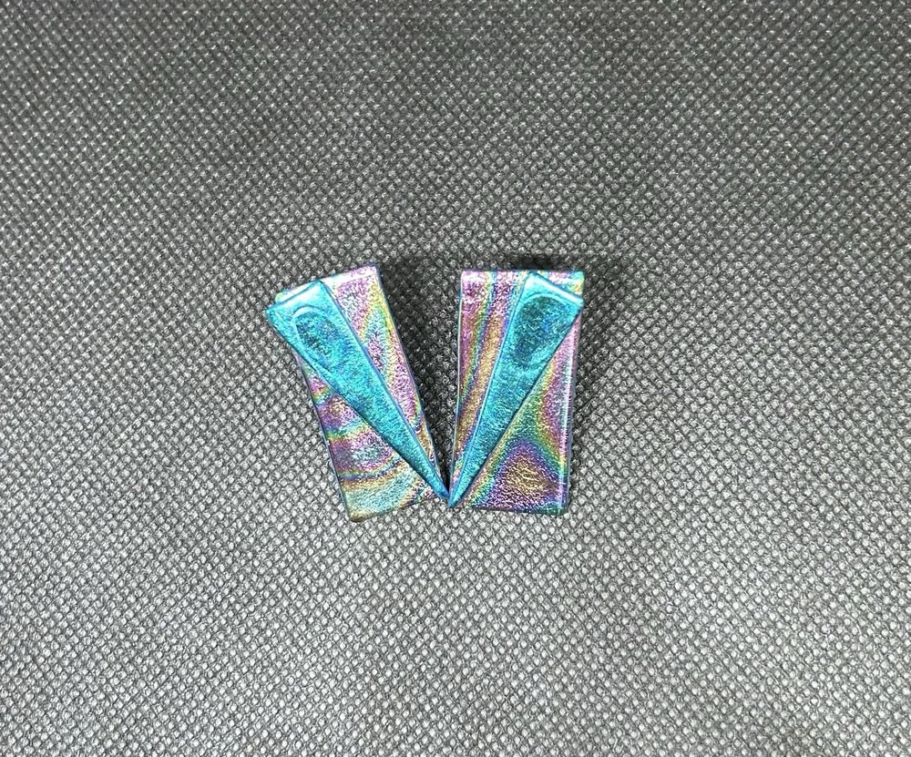 Vintage 80s Memphis Design Polymer Clay Earrings Abstract Geometric Post Studs