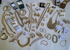 Vintage Now Mixed Silver And Gold Tone Jewelry Lot 58 Piece
