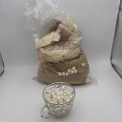 Vintage Pop It Beads Lot Snap Plastic White Faux Pearls Round 1960s 2 Lbs!