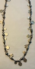 Vintage Silver Tone 36 in Metal Beaded Necklace. Costume Jewelry