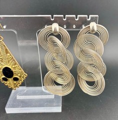 Large Vintage Earrings 1980’s/1990’s Five Pairs Dangly